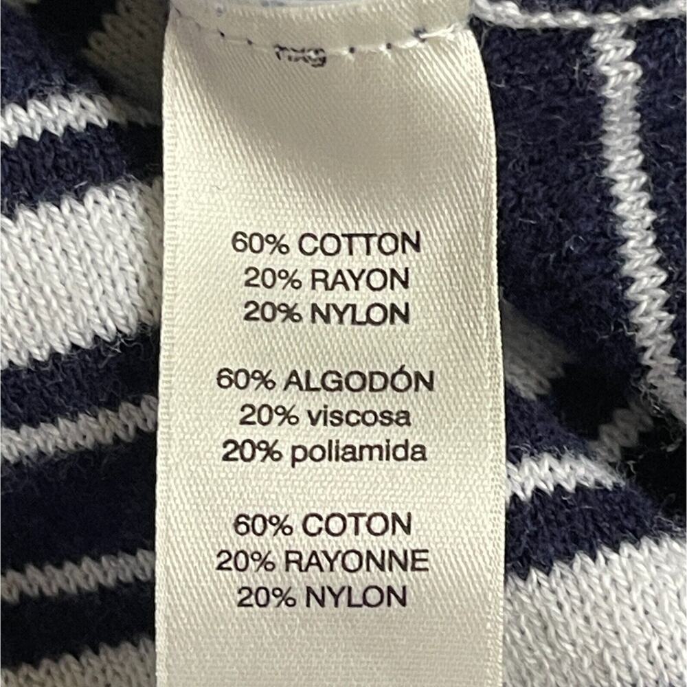 Chico's Pullover Sweater Women Size L (2) Blue White Polka Dot Striped - Picture 8 of 8